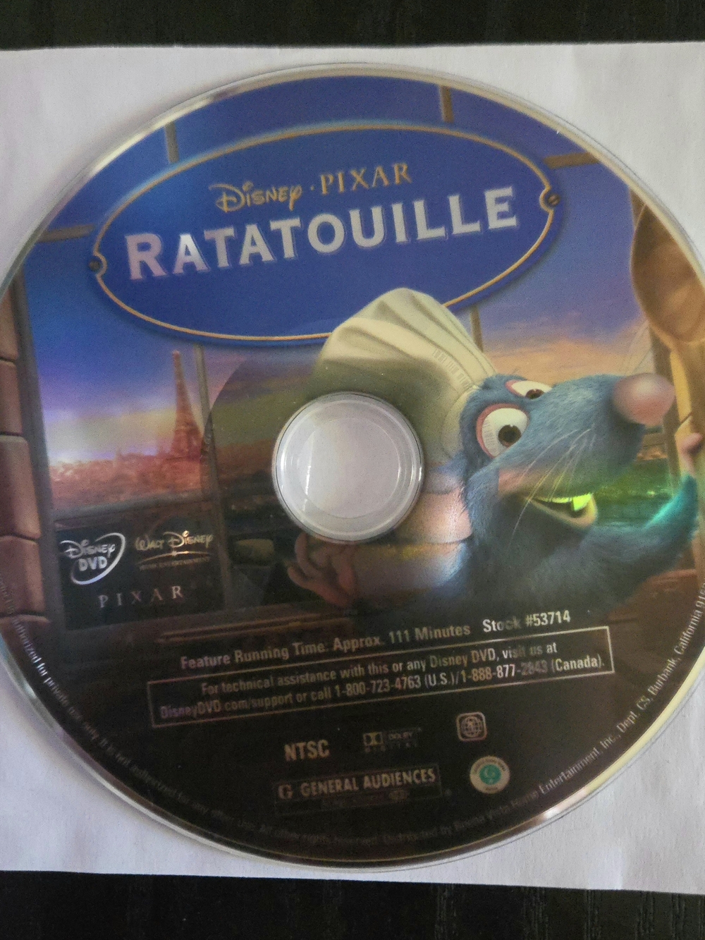 Ratatouille (2007) DVD Pixar Brad Bird animated family comedy movie